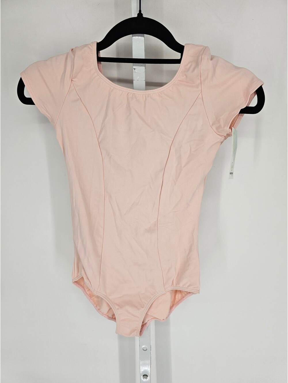 Mainstage Dance Co Girls Sz L Classic Short Sleeve Leotard Light Pink NEW